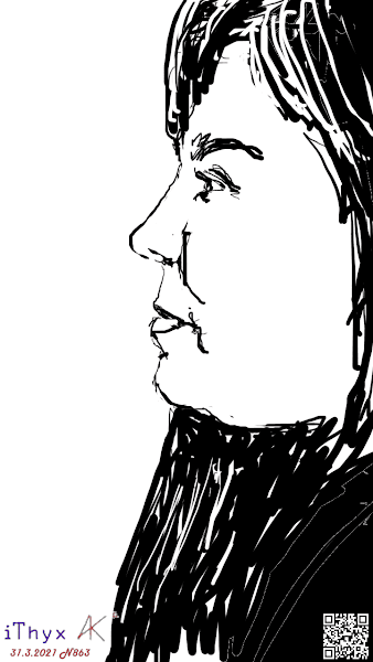 Лицо девушки c каштановыми волосами. Цифровой рисунок сделан на телефоне художником Андреем Бондаренко, . Автор рисунка: художник #iThyx