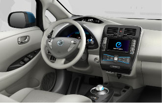 2011 Nissan Leaf electric car interior