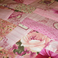 made fabric crazy quilt block pink