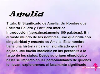 significado del nombre Amelia