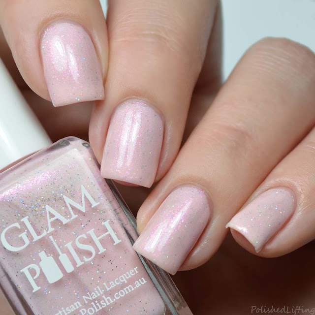 pale pink holo nail polish
