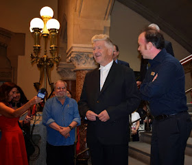 David Lynch (in suit) at PAFA 'The Unified Field' Press Preview in Philadelphia PA