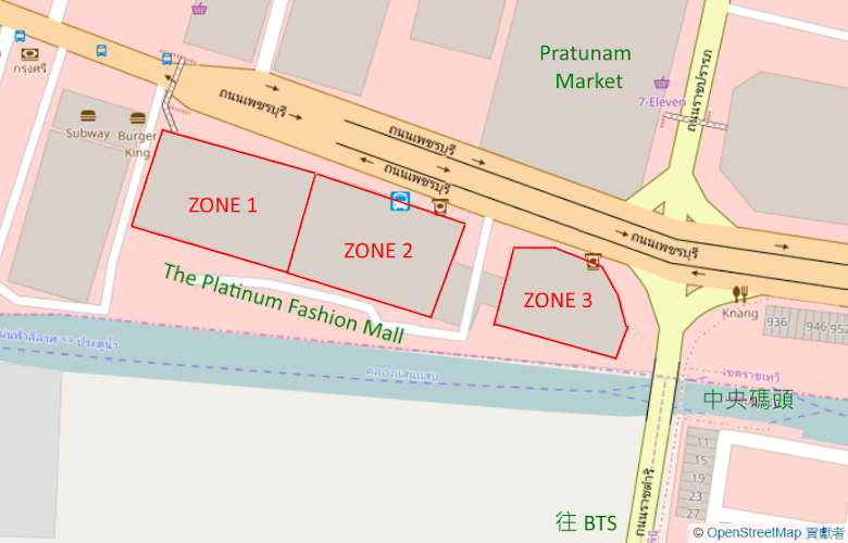 The Platinum Fashion Mall 區域地圖