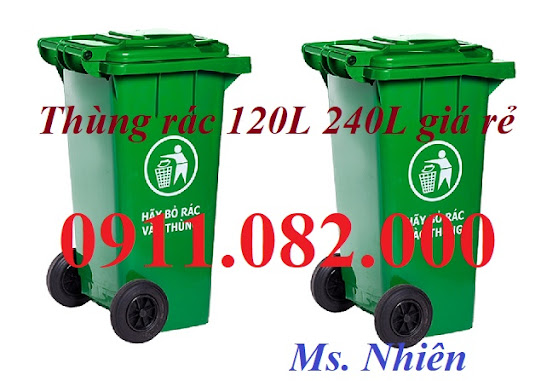 thùng-rác -  Sỉ thùng rác 120L 240L 660L giá rẻ tại hậu giang- thùng rác chất lượng mới 100%- lh 0911082000 11