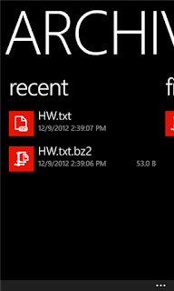 تطبيق مجاني لضغط وفك الملفات لويندوز فون ولوميا Archiver xap 2.0