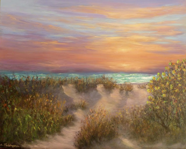 Coastal Decor Beach Painting Ocean Sunrise