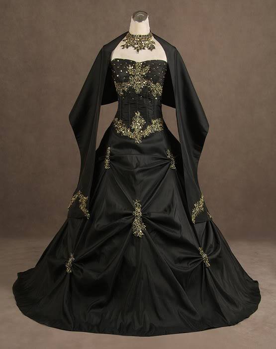 gothic black wedding dresses