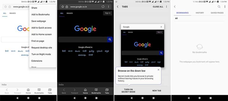 Inilah 5 Browser Android Yang Memiliki Fitur Dark Mode / Night Mode