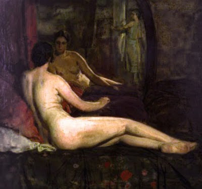 Desnudo del espejo, Anselmo Miguel Nieto, Pintura Española, Pintores Españoles, Pintor Español, Mujer desnuda, Mujeres desnudas, Obras Anselmo Miguel Nieto 