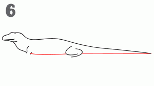 تعليم طريقة رسم السحلية في خطوط رسم سهلة