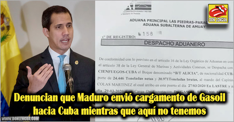 Denuncian que Maduro envió cargamento de Gasoil hacia Cuba mientras que aquí no tenemos