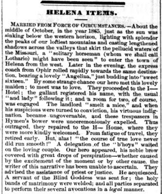 Married from force, Montana Post excerpt, November 4, 1865, page 3