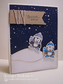 Warm Wishes Penguin Card using Snow Day Stamp set by Newton's Nook Designs