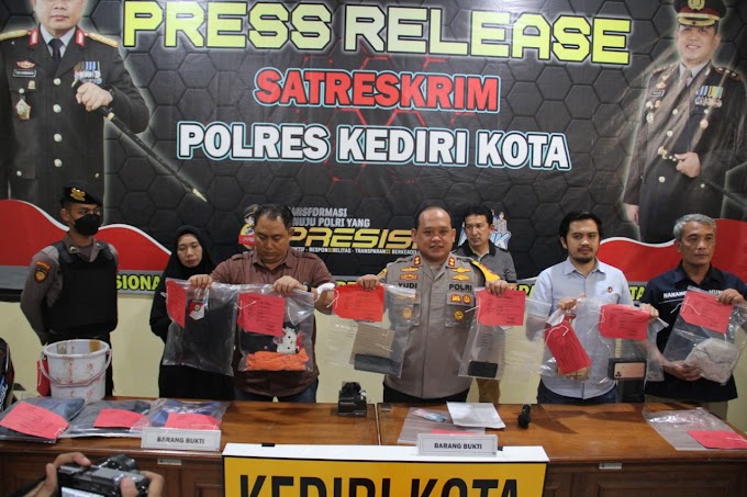 Polres Kediri Kota Berhasil Amankan Pelaku Curas Kantor Kas BPR Kota Kediri