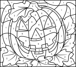  Color By Number Halloween Coloring Pages 1