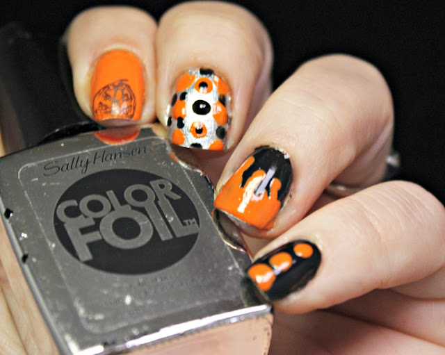 sally hansen, halloween 2016, dots, stamping, nail drip, press sample, gel nails