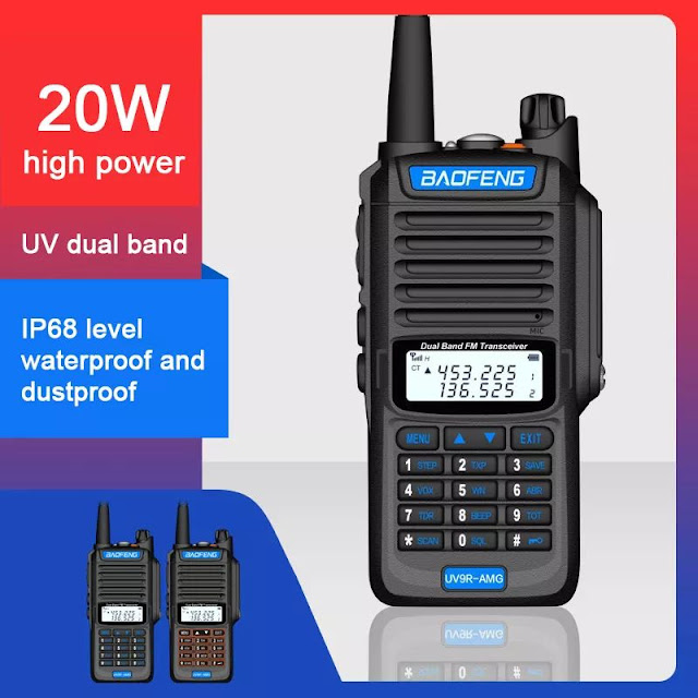 BaoFeng UV 9R-AMR Radio Walkie Talkies 20W High Power UV Dual Band Walkie Talkie IP68 Waterproof Walkie Talkie 