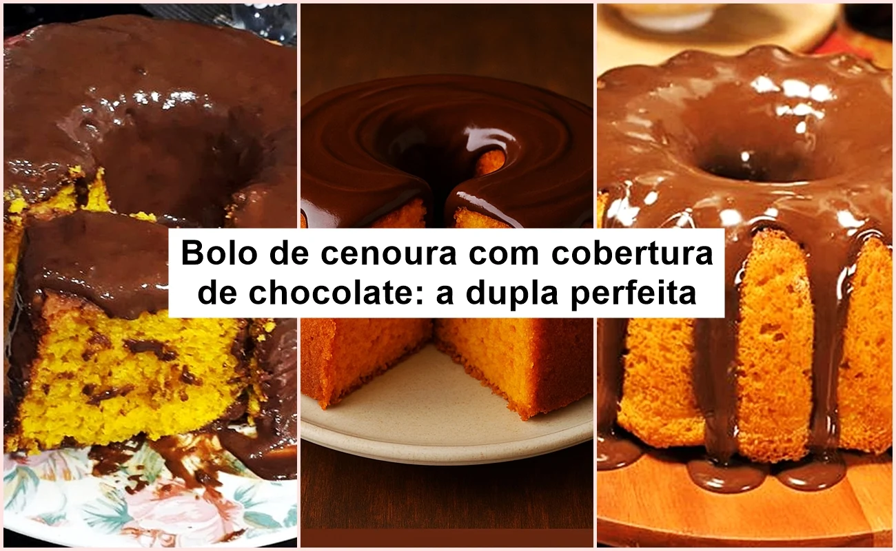 Bolo de cenoura com cobertura de chocolate: a dupla perfeita