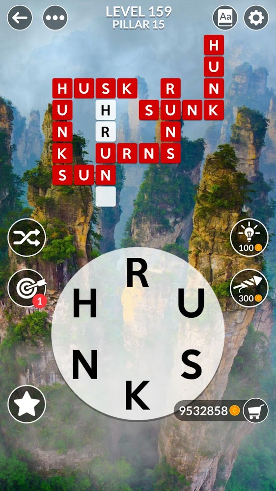 Wordscapes Level 159 answers, cheats, solution for android and ios devices.