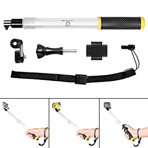 Fantaseal Floating Extension Pole for GoPro Hero 5 Floating Hand Grip GoPro Hero 5 Floaty Holder Pole Waterproof Underwater Telescopic Extendable Pole GoPro Hero 5 Underwater Selfie Stick Action Cameras Floaty for GoPro Hero 5 Black  Hero 5 Session Action Cam Floating Extension Pole  Extendable from 353 to 60cm w Remote Holder