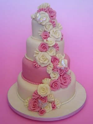 Pink Wedding Cake Photos, Pink Wedding Cake Pictures 