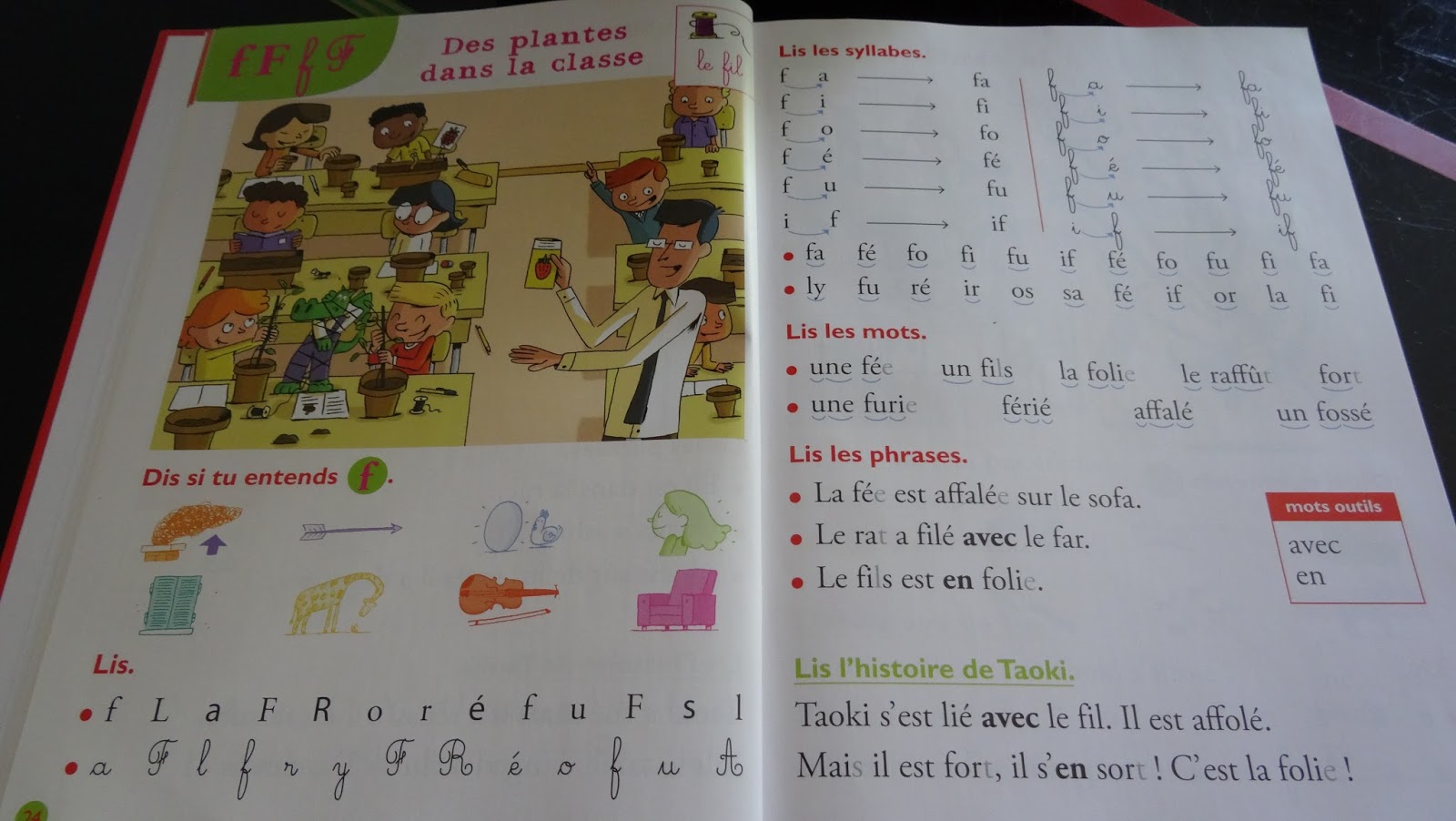 Taoki 1ere Periode Chapitre 3 L Ecole Les Sons F Et E