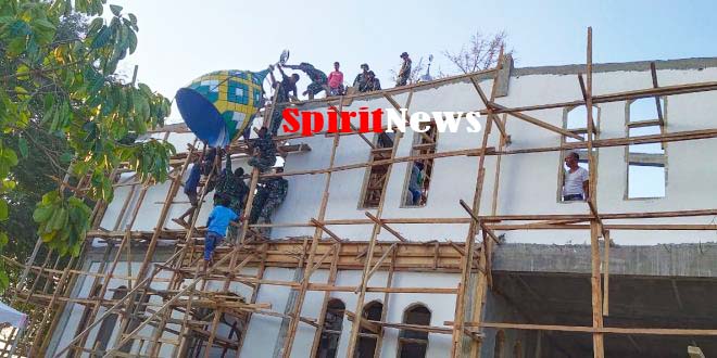 Tim Satgas TMMD Ke-106 Kodim 1413/Butsel Bangun Masjid Dambaan Warga 