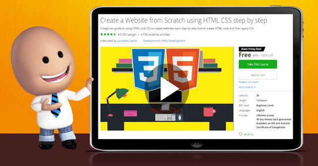 [100% Off] Create a Website from Scratch using HTML CSS step by step| Worth 75$