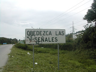 road sign, Honduras