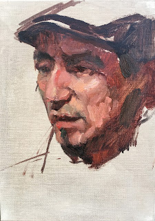 Alla Prima Gesture Portrait Painting in Oil by Heather Lenefsky Art