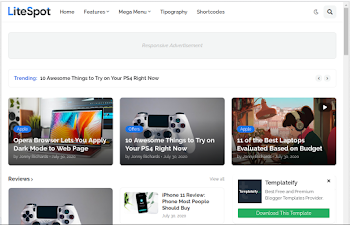LiteSpot Premium Blogger Template Free Download