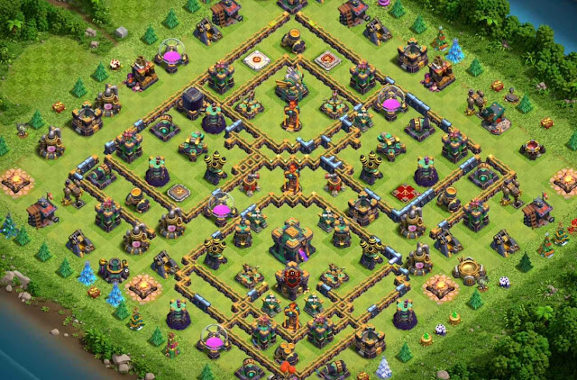 xếp base thủ coc hall 14 farming