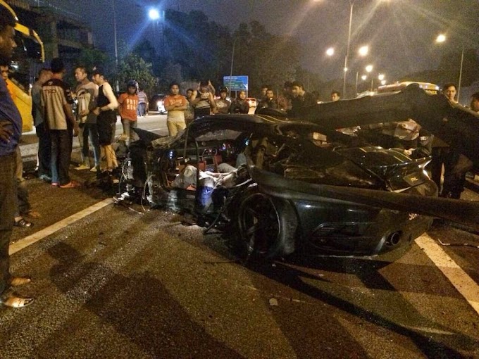 Nahas! 2 Warga Singapura Maut, Porche Rempuh Penghadang Jalan 