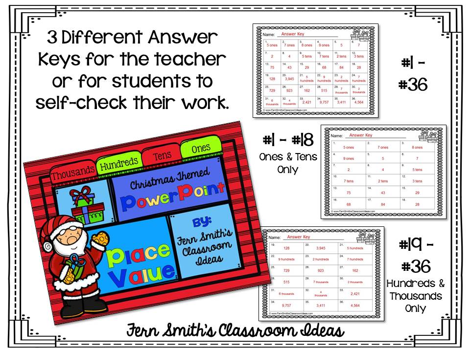 Fern Smith's Classroom Ideas Christmas Place Value - A Week's Worth of Place Value for Second and Third Grade.