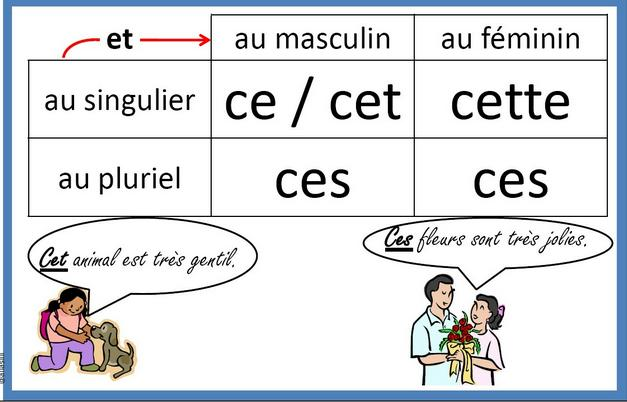 Resultado de imagen de les adjectifs demonstratifs images