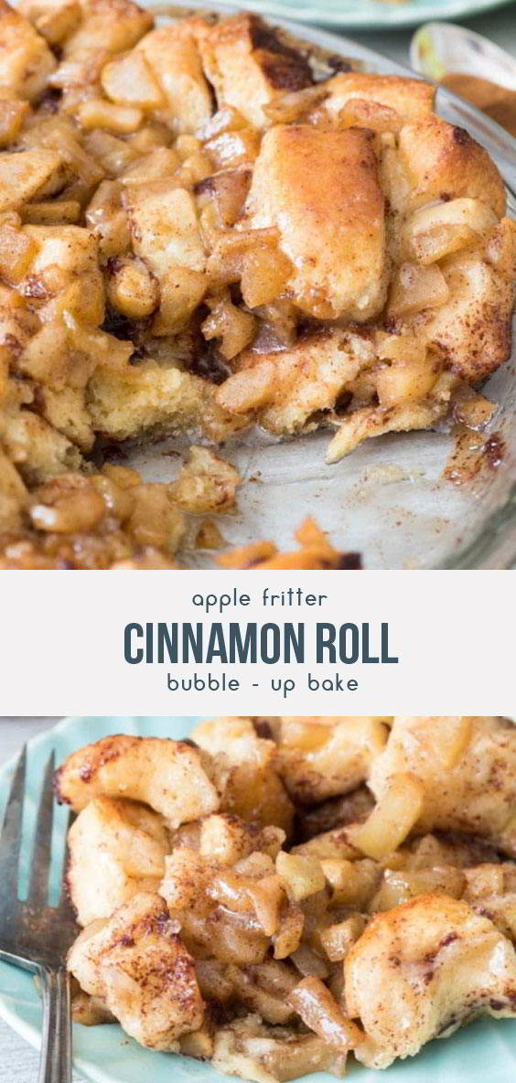 Apple Fritter Cinnamon Roll Bake