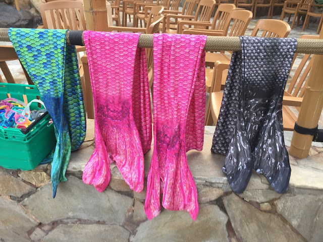 mermaids and sharks tails at center parcs