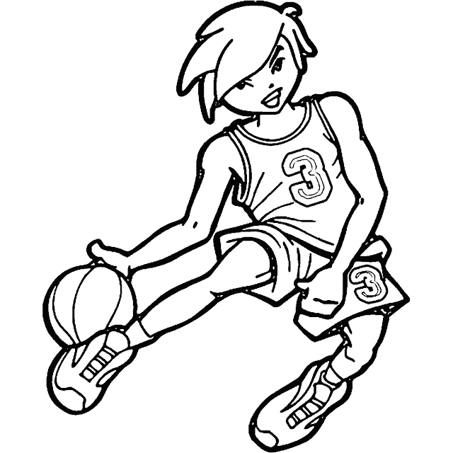 Funny basketball coloring page