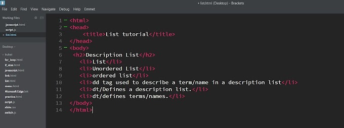 How to use list tag in HTML