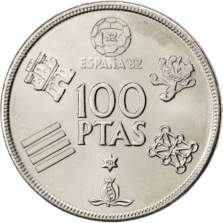 Spain Coins 100 Pesetas 1980 - 1982 FIFA World Cup
