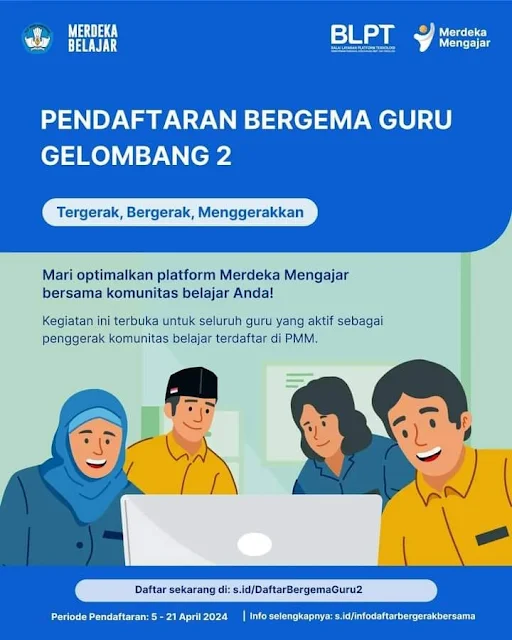 Telah dibuka! Pendaftaran program Bergerak Bersama Penggerak Komunitas Belajar Guru Gelombang 2