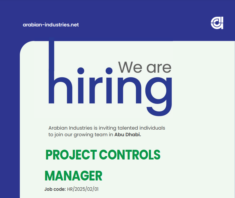 Hiring: Project Controls Manager | Arabian Industries LLC | Latest Jobs in Abu Dhabi 2025