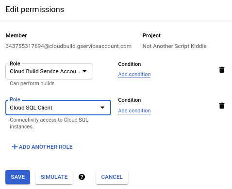 GCP CloudBuild SA roles