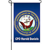 Personalized Navy Garden FLag