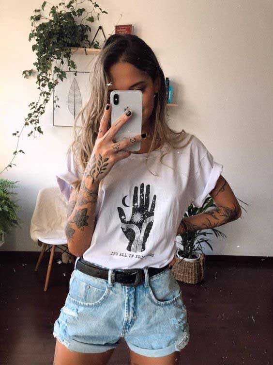 8 ideias de looks com short jeans e t-shirt