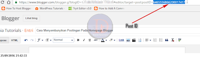 Cara Menyembunyikan Postingan pada hompage blogger #3