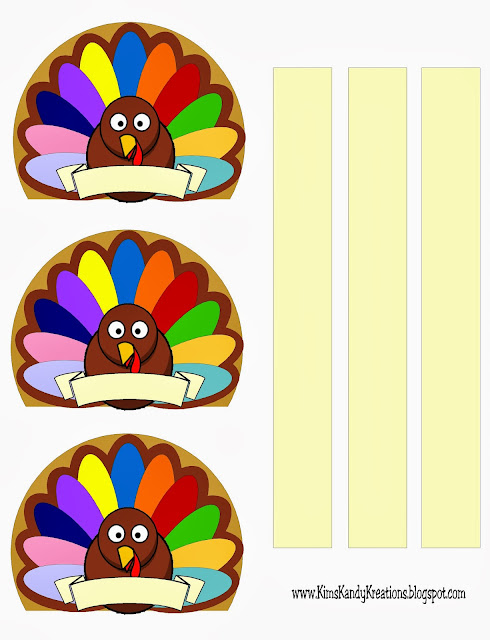 Turkey Napkin Place Cards with Banner Printable