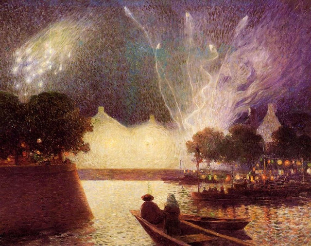 Ferdinand du Puigaudeau - Fuegos artificiales sobre el puerto - 1890