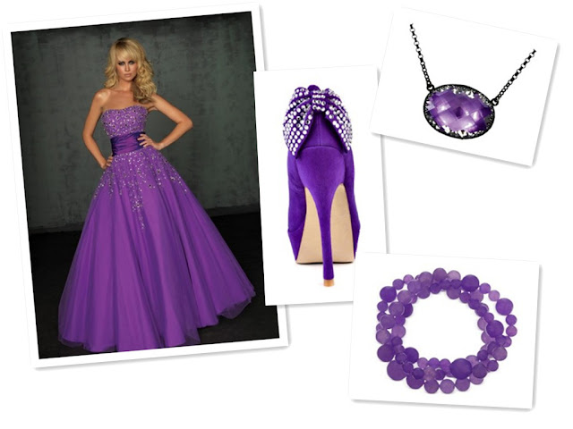 Taffeta Strapless Purple A-Line Long Prom Dress