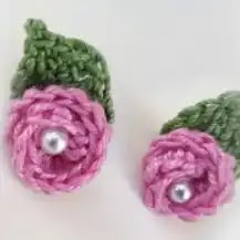 Aretes Rosa a Crochet